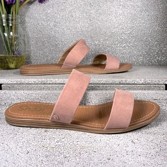 Circus by Sam Edelman Carissa Slides Sandals Faux Suede Shoes Size 7 - Picture 2 of 7